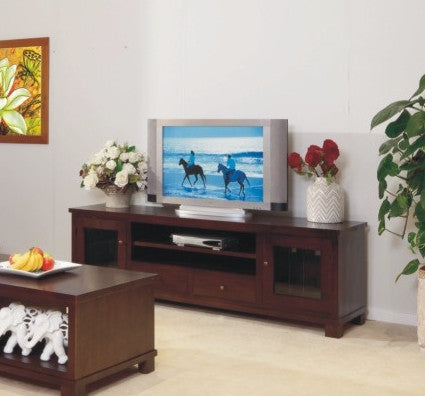 JAMES TV UNIT WITH 2 DOORS AND 2 DRAWERS - 650(H) X 2000(W) - (MOUNTAIN ASH) PALE BROWN