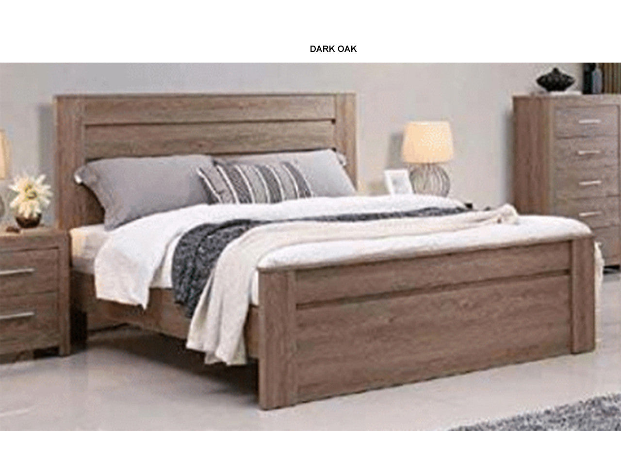 DOUBLE OR QUEEN JEFFREY BED FRAME - WALNUT OR DARK OAK