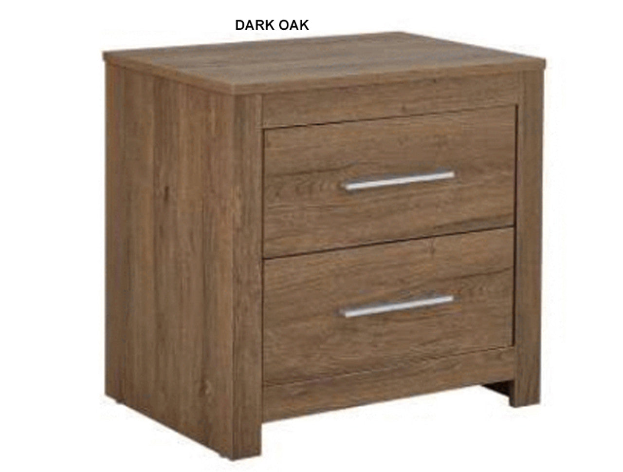JEFFREY 2 DRAWER BEDSIDE TABLE - DARK OAK OR WALNUT