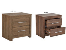 JEFFREY 2 DRAWER BEDSIDE TABLE - DARK OAK OR WALNUT