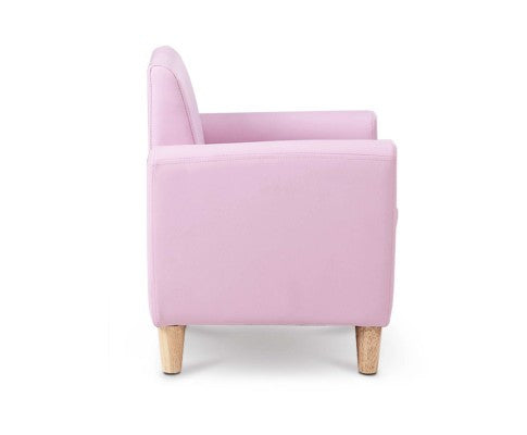 MERINA DOUBLE LEATHERETTE KIDS SOFA - PINK