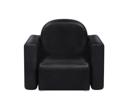 ECCLISE KIDS SINGLE SEATER PU LEATHER CONVERTIBLE ARM CHAIR - BLACK