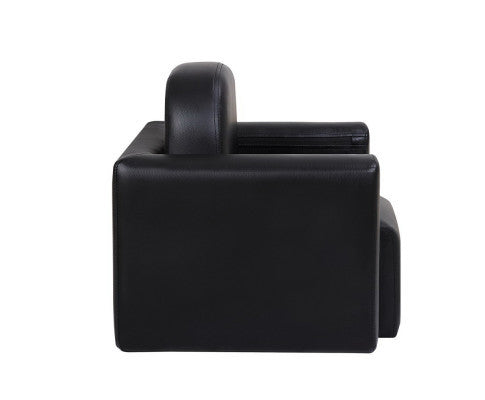 ECCLISE KIDS SINGLE SEATER PU LEATHER CONVERTIBLE ARM CHAIR - BLACK