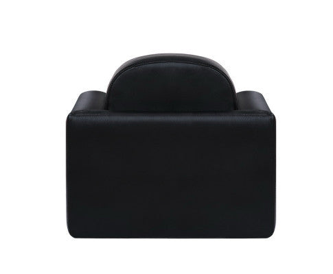 ECCLISE KIDS SINGLE SEATER PU LEATHER CONVERTIBLE ARM CHAIR - BLACK