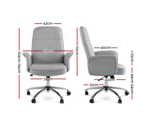 Kirsch Fabric Gas Lift Office Chair - Grey