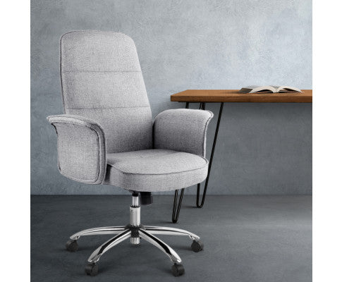 KIRSCH FABRIC GAS LIFT OFFICE CHAIR - GREY