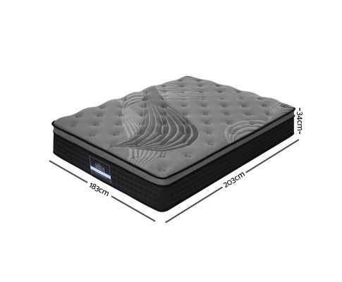 KING DAYTON PLUSH EURO TOP POCKET SPRING MATTRESS - MEDIUM FIRM