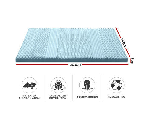 SALOME KING SIZE COOL GEL MEMORY FOAM MATTRESS TOPPER WITH BAMBOO COVER (80mm)