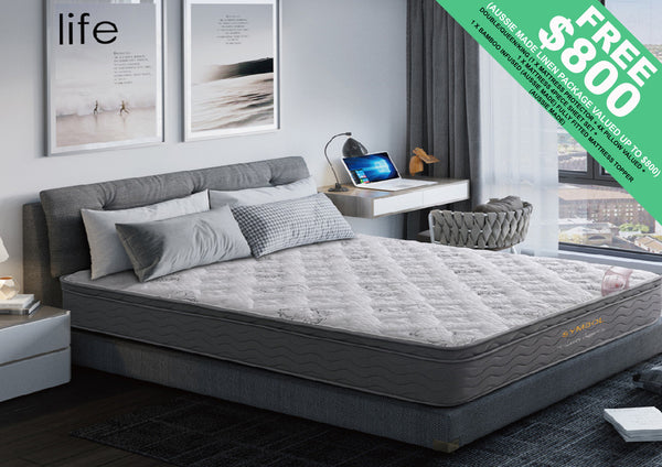 DOUBLE LUXURY SUPPORT EURO TOP POCKET SPRING MATTRESS + FOAM BOX EDGE SUPPORT - EXTRA FIRM