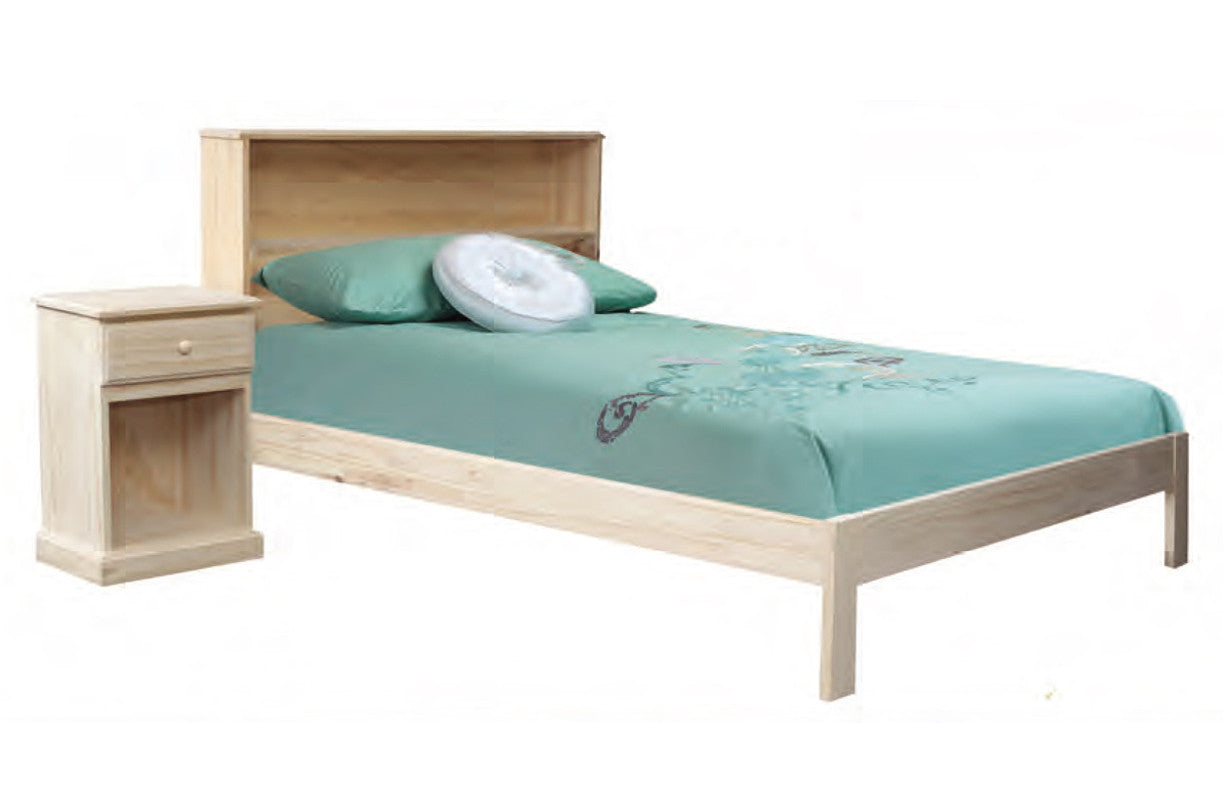 SINGLE KYLEE (AUSSIE MADE) BED WITH STORAGE BEDHEAD - WITH DOONA FOOT - ASSORTED STAINED COLOURS