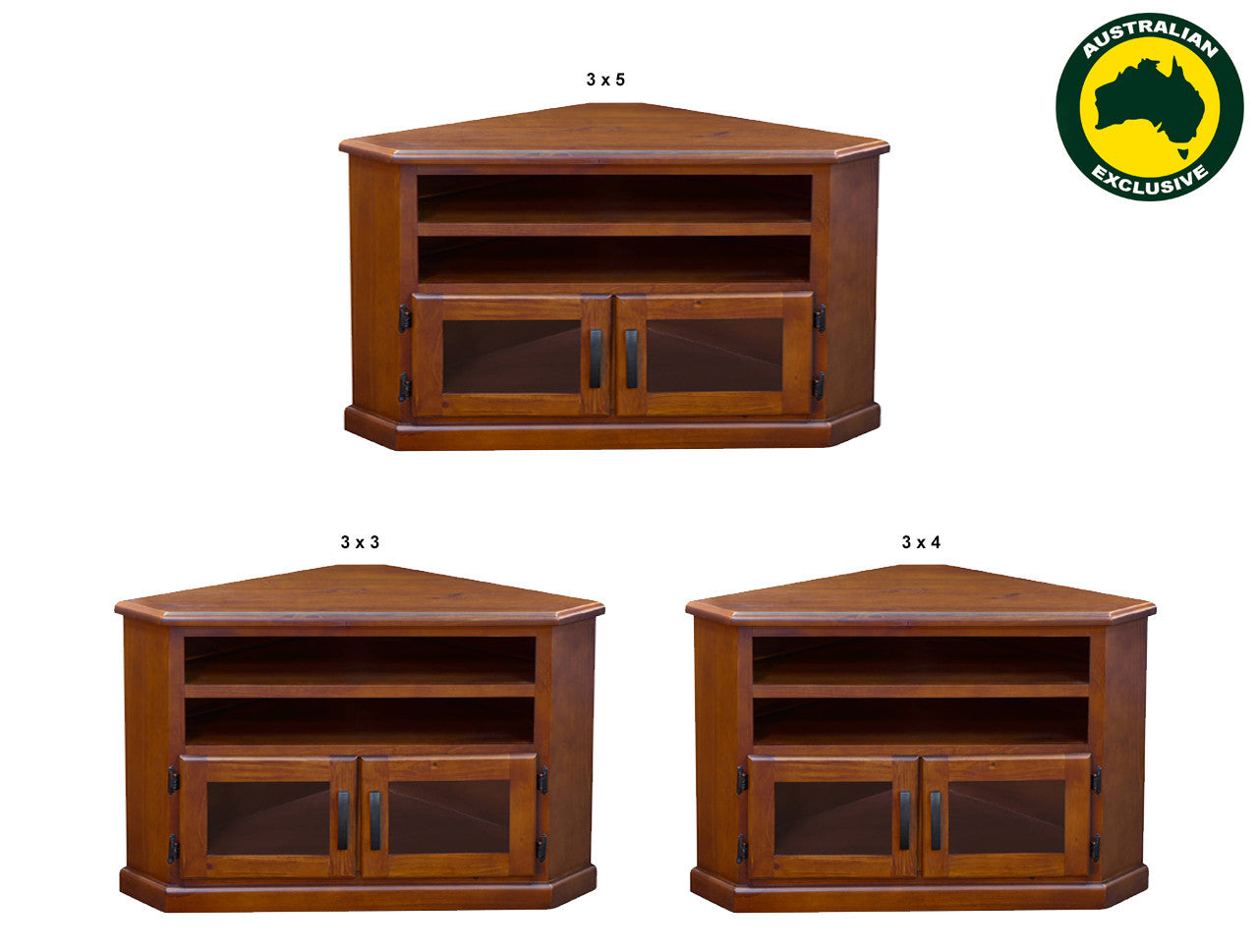 KELSY (AUSSIE MADE) CORNER TV UNIT COLLECTION - ASSORTED STAINED COLOURS - STARTING FROM $699