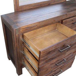 ENDLICHERI DRESSING TABLE WITH MIRROR - OAK OR CHOCOLATE