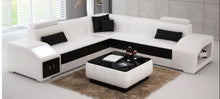NARVIS CORNER LOUNGE SUITE WITH COFFEE TABLE (MODEL - L6008B) - CHOICE OF LEATHER AND ASSORTED COLOURS AVAILABLE