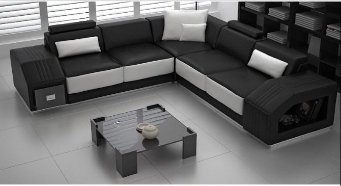 NARVIS CORNER LOUNGE SUITE WITH COFFEE TABLE (MODEL - L6008B) - CHOICE OF LEATHER AND ASSORTED COLOURS AVAILABLE