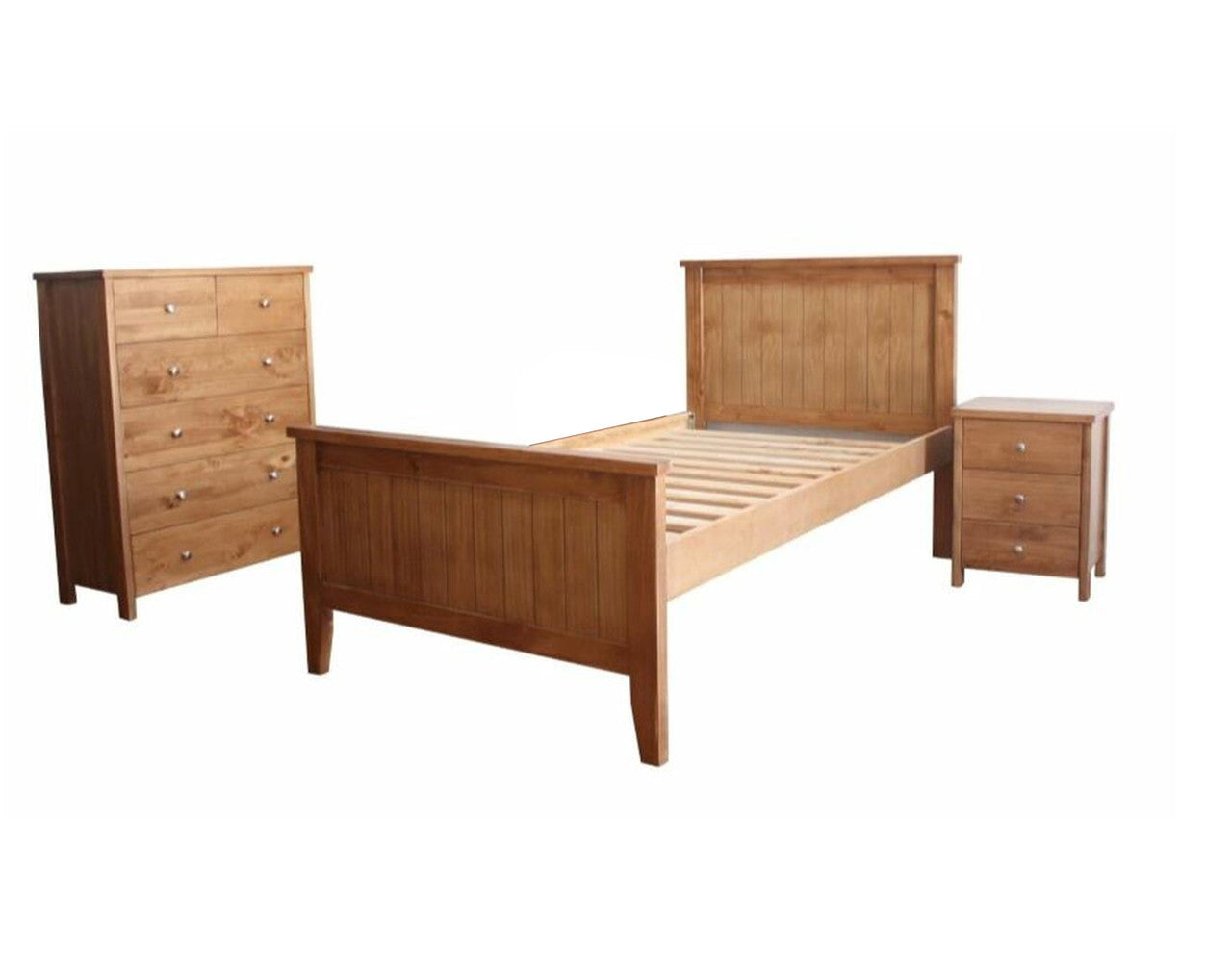 LANCASTER SINGLE OR KING SINGLE 3 PIECE BEDROOM SUITE - (MODEL: 12-5-15) - AS PICTURED