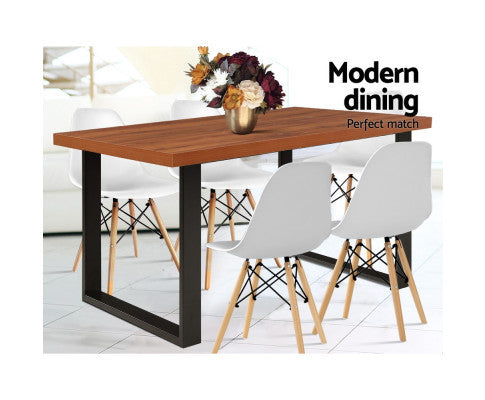 ARWEN 6 SEATER WOODEN DINING TABLE - OAK & BLACK