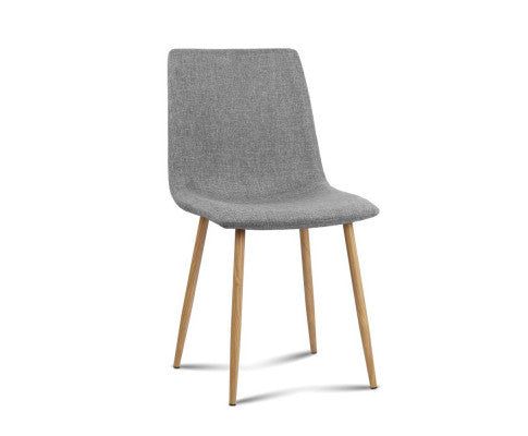 RONDELL (SET OF 2) FABRIC DINING CHAIR - LIGHT GREY