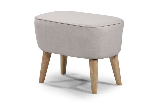 GEORGIA FABRIC UPHOLSTERED FOOT STOOL - LINEN