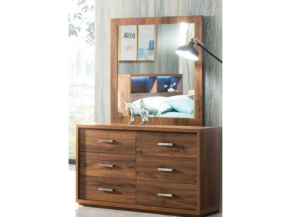 CHANIA DRESSING TABLE WITH MIRROR - RUSTIC WALNUT
