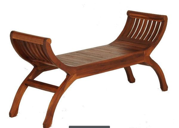 ORNAMENTAL 2 SEATER STOOL (CH 002 TW ) - LIGHT PECAN