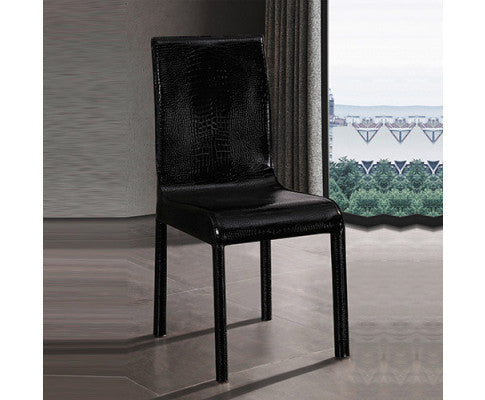 REINER (SET OF 2) LEATHERETTE DINING CHAIR - BLACK