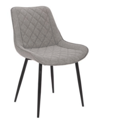 Lyon-grey Fabric Linen Dining Chair - Grey