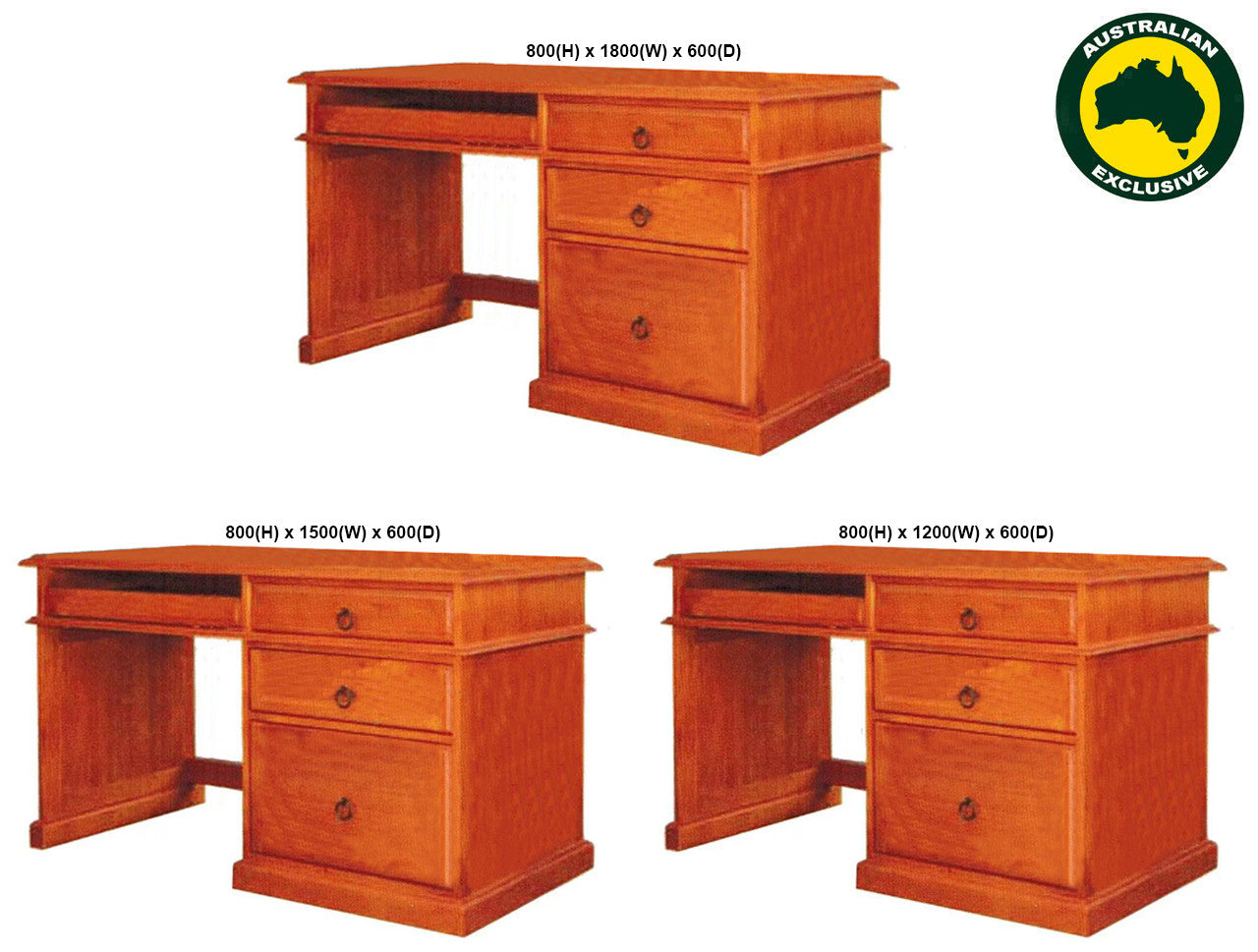 LARA (AUSSIE MADE) DESK COLLECTION - ASSORTED STAINED COLOURS - STARTING FROM $1399