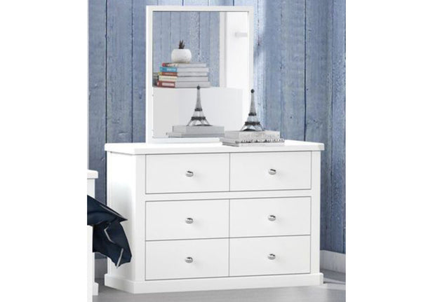 LATIFA (CUSTOM MADE) 6 DRAWER DRESSING TABLE WITH MIRROR - ASSORTED COLOURS