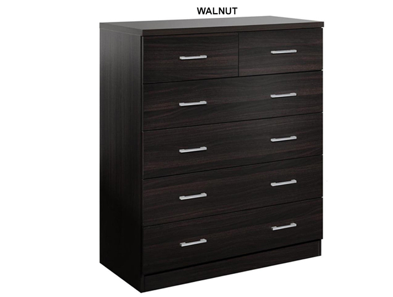 LENNY 6 DRAWER TOP SPLIT TALLBOY - 1050(H) x 850(W) - ASSORTED COLOURS