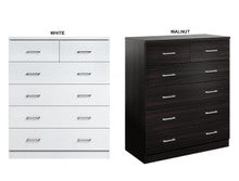 LENNY 6 DRAWER TOP SPLIT TALLBOY - 1050(H) x 850(W) - ASSORTED COLOURS