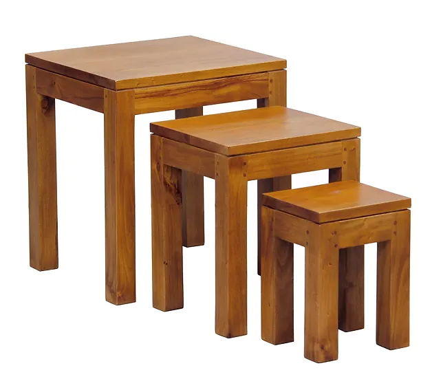 AMSTERDAM HARDWOOD NEST OF 3 TABLES (NT-300-TA) - ASSORTED COLOURS
