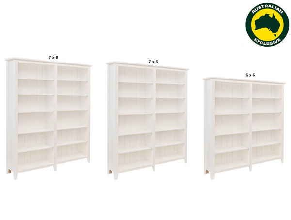 MANILLA (AUSSIE MADE) STANDARD BOOKCASE (3 SECTIONS) COLLECTION - ASSORTED PAINTED COLOURS