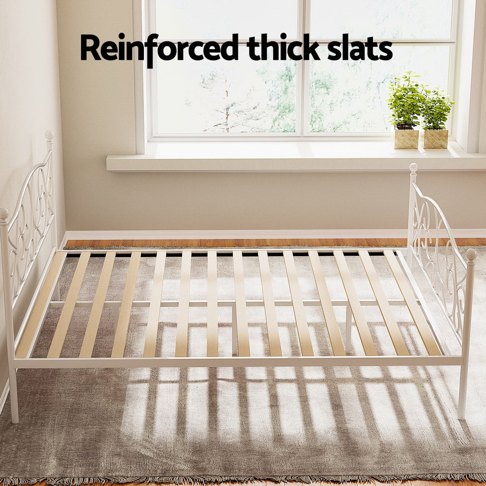 Queen Gretel Metal Bed - White
