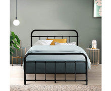 KING SINGLE VENELOPE METAL BED - BLACK