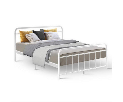 QUEEN VENELOPE METAL BED - WHITE