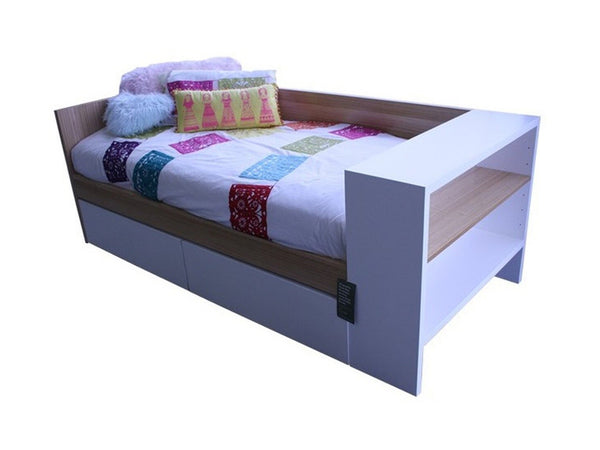 SINGLE MODERN DAYBED WITH SINGLE UNDERBED TRUNDLE BED - PRICED IN ASSORTED COLOURS (VIC ASH AND PINE OPTIONS ALSO AVAILABLE - PRICE ON APPLICATION) - CUSTOMISATION AVAILABLE