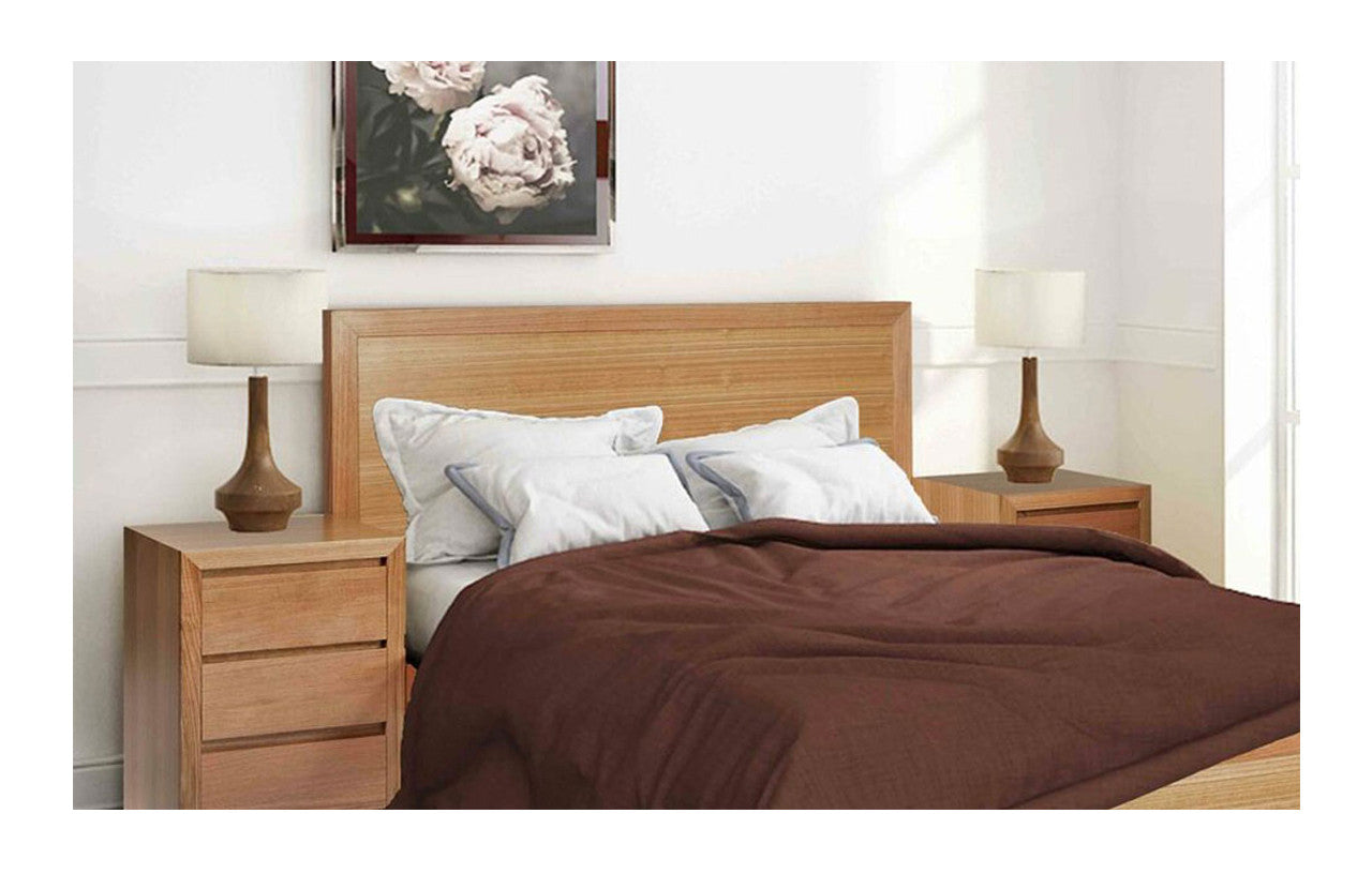 QUEEN MORGAN (AUSSIE MADE) TASSIE OAK AND VENEER BEDHEAD - ASSORTED COLOURS