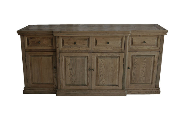 MOSAIC 4 DOOR / 4 DRAWER REAL OAK TIMBER LARGE BUFFET - 2040MM - ASH OAK