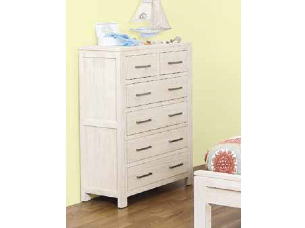 KING MARION 4 PIECE (TALLBOY) BEDROOM SUITE - WHITEWASH