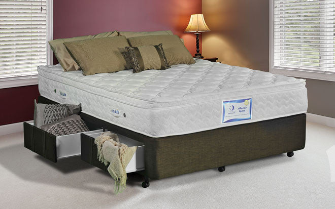 KING PREMIUM (AUSSIE MADE) EXTRA DEEP (12"/300MM) LINEN BASE (IN 2 SECTIONS) - 30CM DEEP - (WITHOUT DRAWERS) - ASSORTED COLOURS