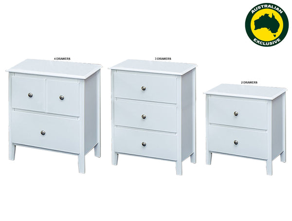 MARTHA (AUSSIE MADE) BEDSIDE TABLE COLLECTION - ASSORTED PAINTED COLOURS
