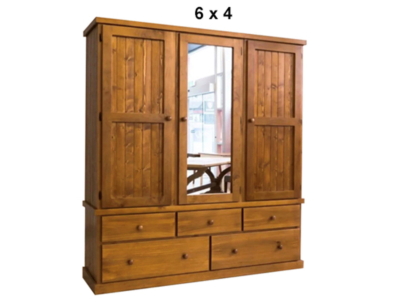 URBAN (AUSSIE MADE) FLAT TOP WARDROBE WITH 3 DOORS & 5 DRAWERS COLLECTION - ASSORTED STAINED COLOURS - STARTING FROM $1599