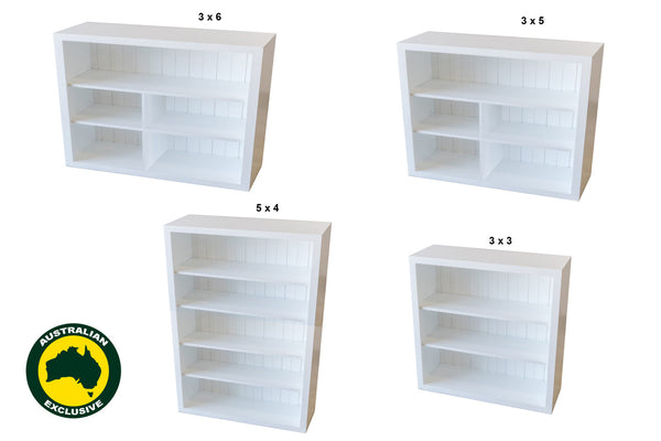 MODERNO (AUSSIE MADE) LOWLINE BOOKCASE COLLECTION - ASSORTED PAINTED COLOURS