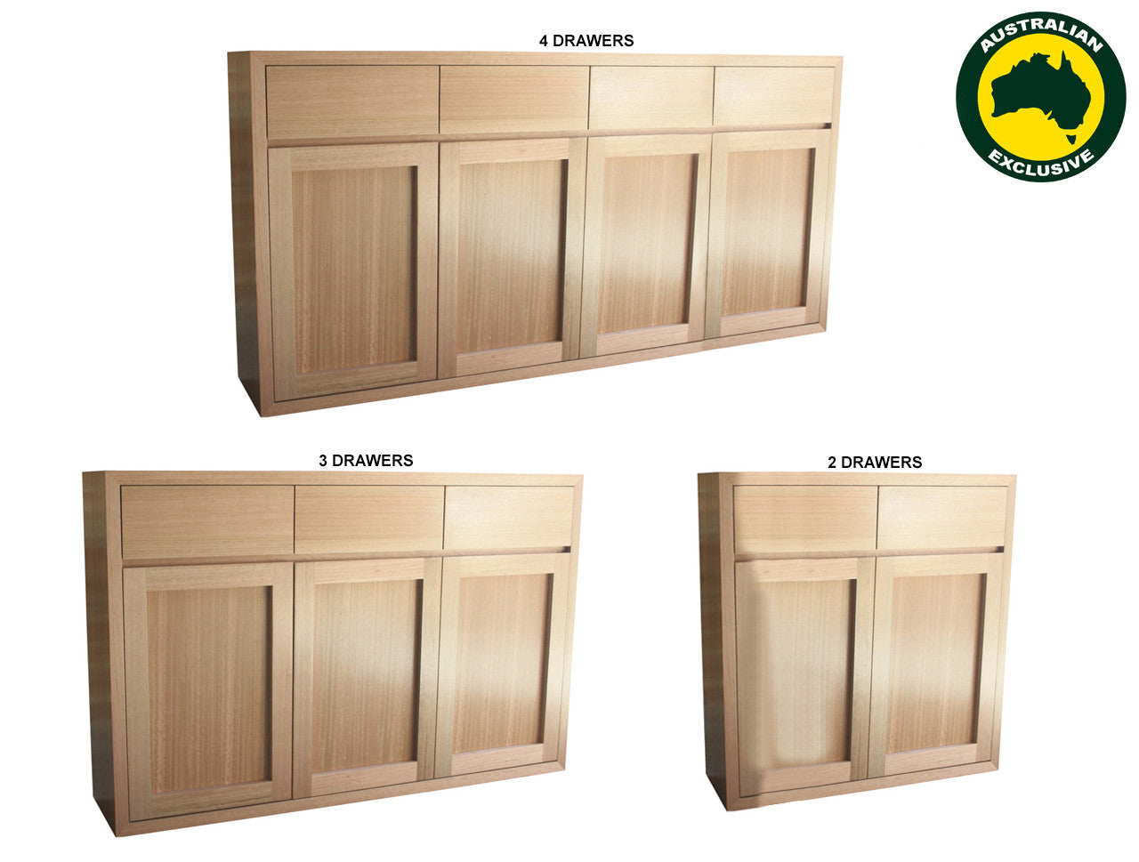 MORGAN (AUSSIE MADE) BUFFET COLLECTION - TASSIE OAK COMBINATION - ASSORTED STAINED COLOURS - STARTING FROM $1499