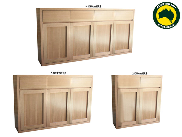 MORGAN (AUSSIE MADE) BUFFET COLLECTION - TASSIE OAK COMBINATION - ASSORTED STAINED COLOURS