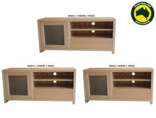 MORGAN (AUSSIE MADE) 1 DOOR / 1 DRAWER ENTERTAINMENT TV UNIT COLLECTION - TASSIE OAK COMBINATION - ASSORTED STAINED COLOURS - STARTING FROM $1799