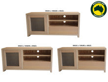 MORGAN (AUSSIE MADE) 1 DOOR / 1 DRAWER ENTERTAINMENT TV UNIT COLLECTION - TASSIE OAK COMBINATION - ASSORTED STAINED COLOURS - STARTING FROM $1799