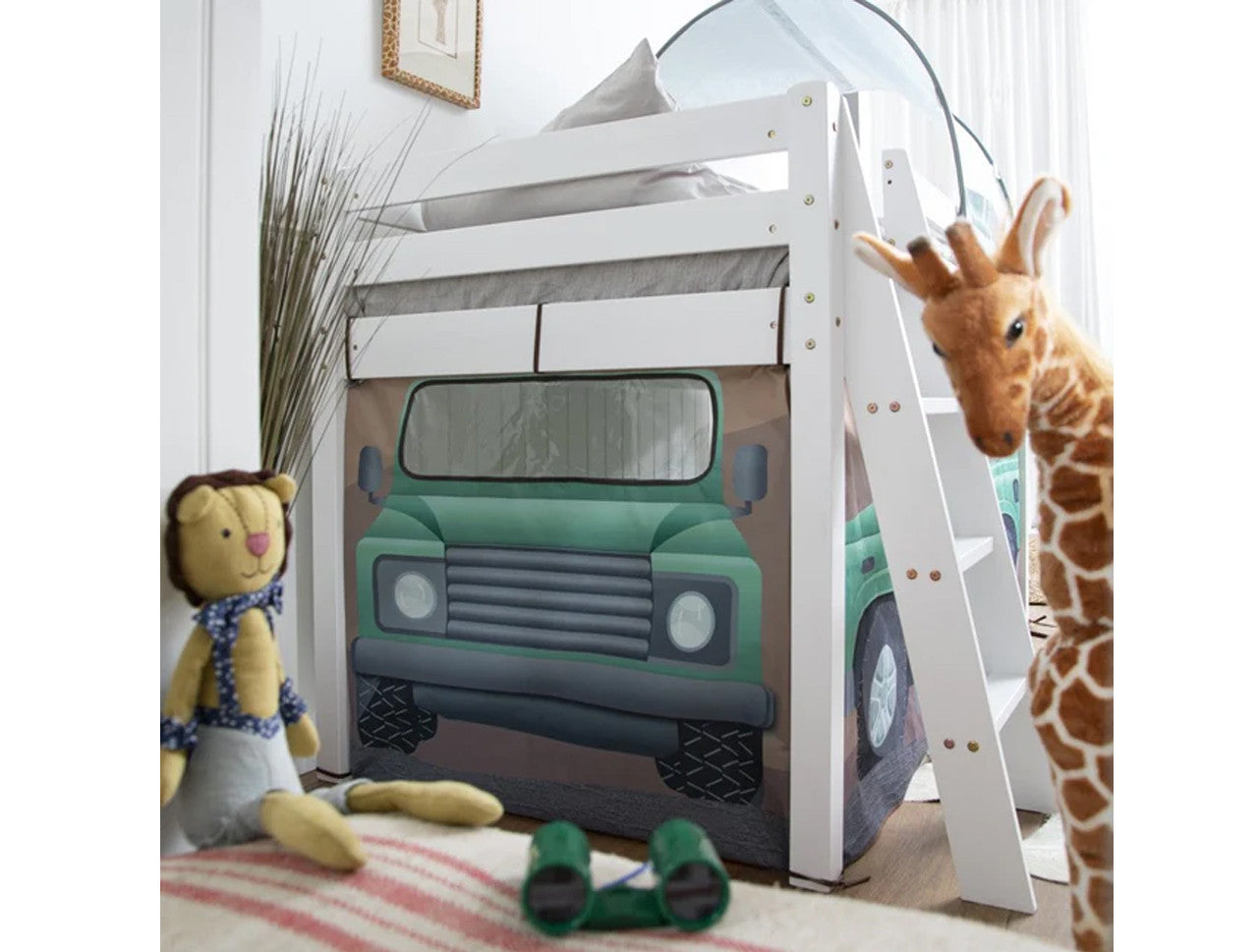 SINGLE LEVINA CABIN / MIDI SLEEPER BUNK WITH SLIDE - WHITE