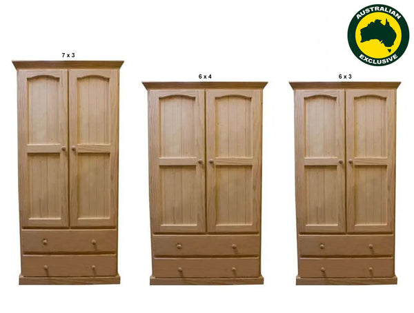 MUDGEE (AUSSIE MADE) 2 DOOR / 2 DRAWER WARDROBE COLLECTION - RAW