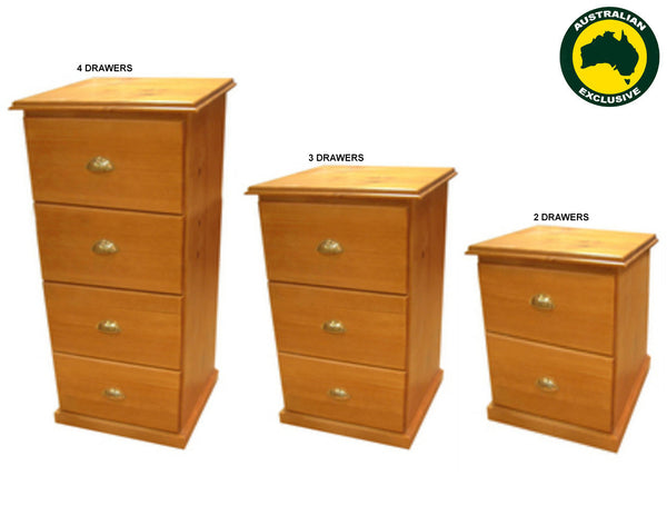 MUDGEE (AUSSIE MADE) FILING CABINET COLLECTION - ASSORTED STAINED COLOURS